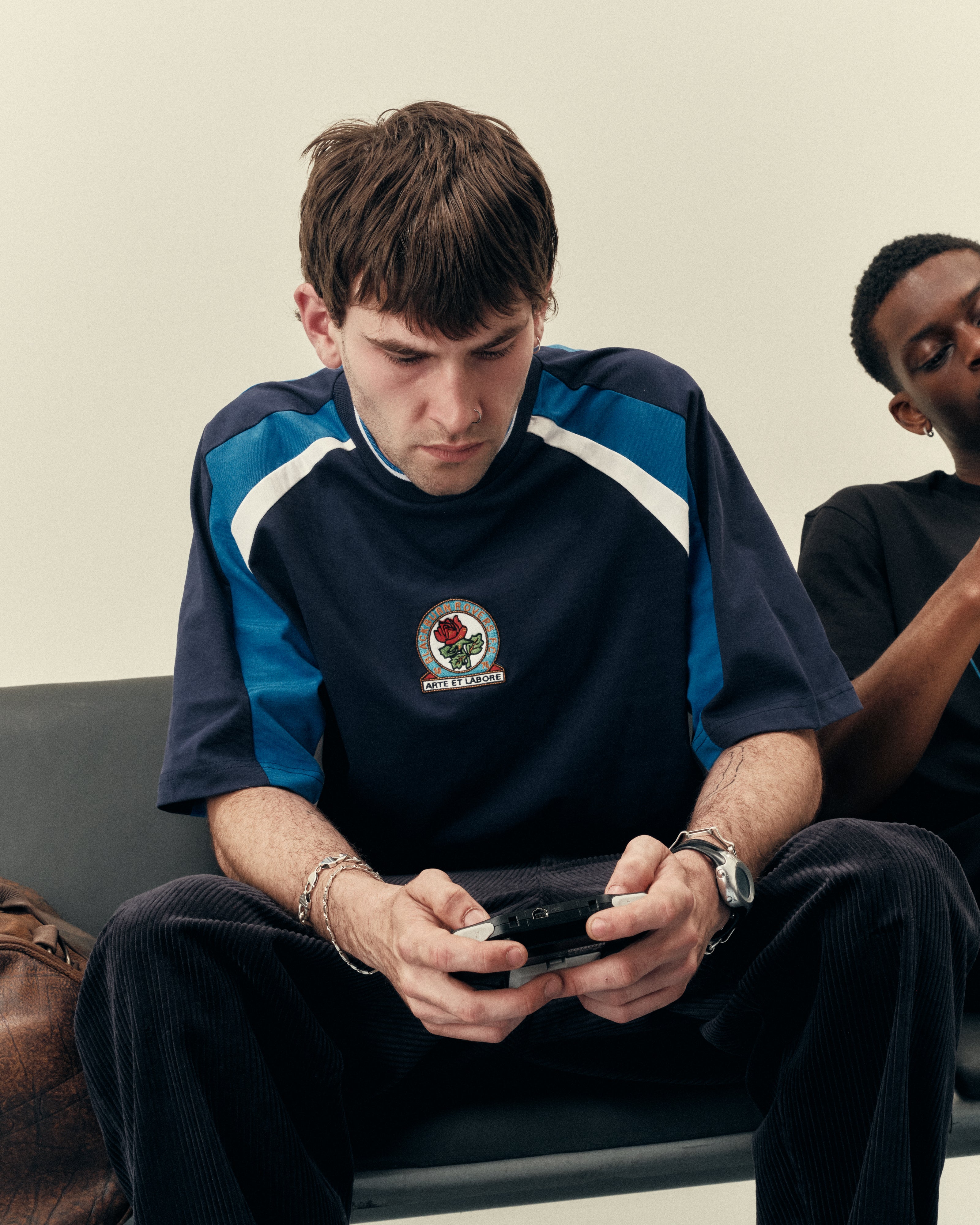 AOF x Blackburn 90s Heavyweight Panelled T-shirt | Art of Football