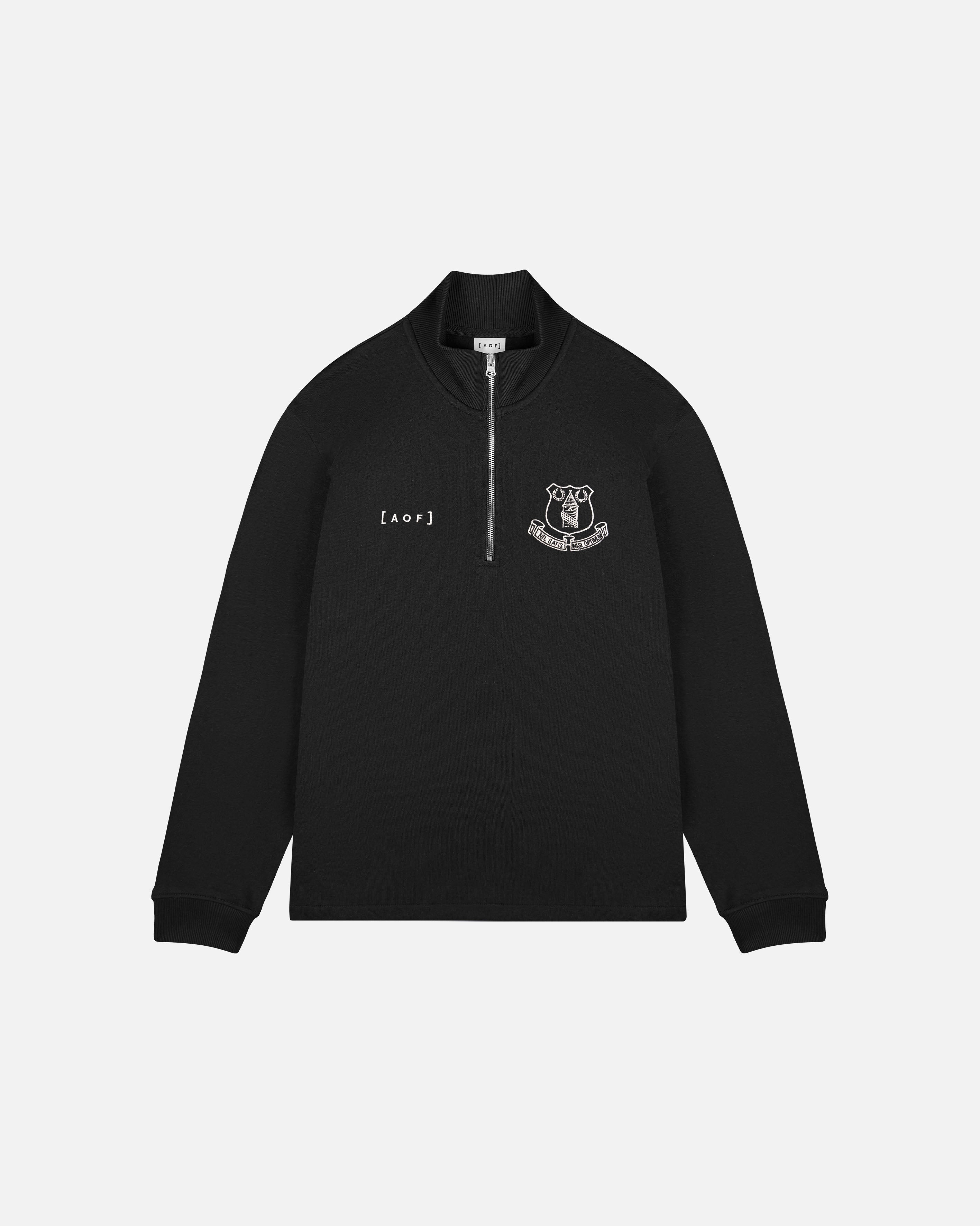 AOF x Everton Quarter Zip Sweat | Black Top | Art of Football
