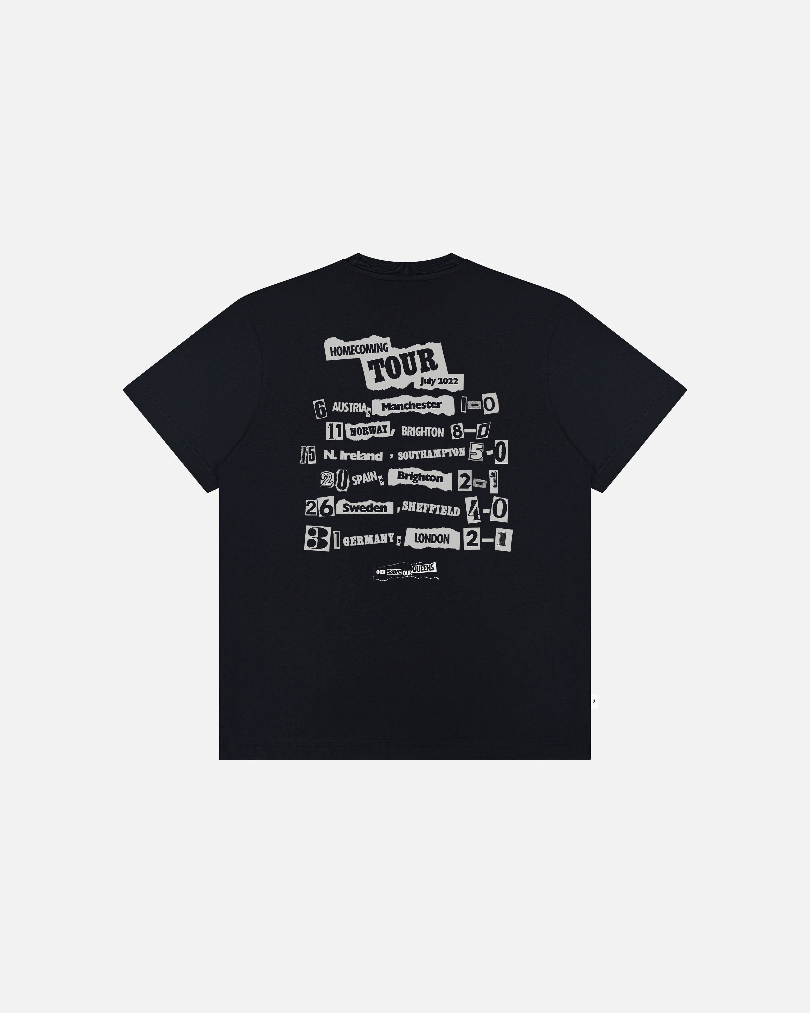 ART OF God Save Our Queens Tee | Black Graphic Football T-shirt