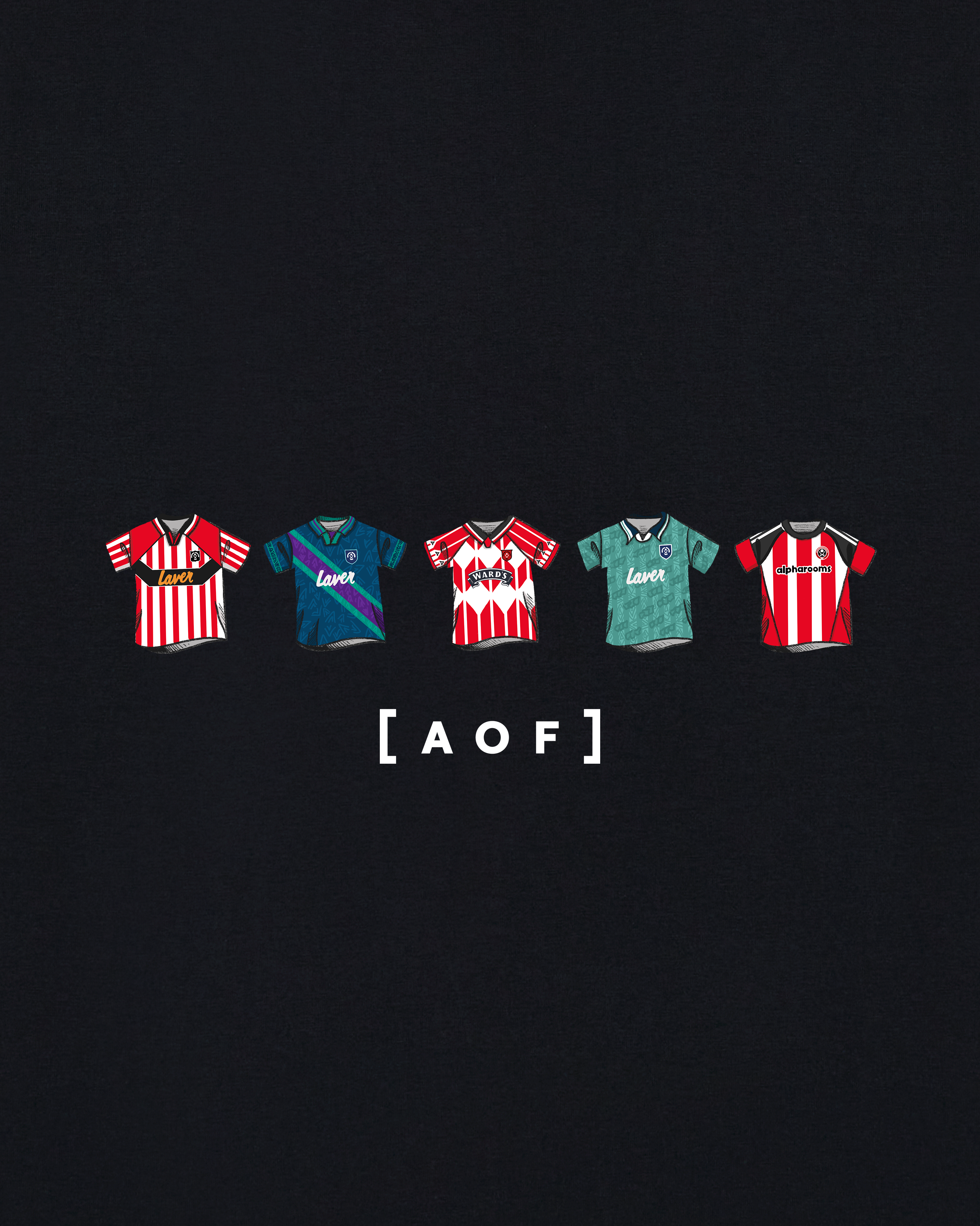 AOF Sheffield United Printed Classics Tee | Black Graphic T-shirt