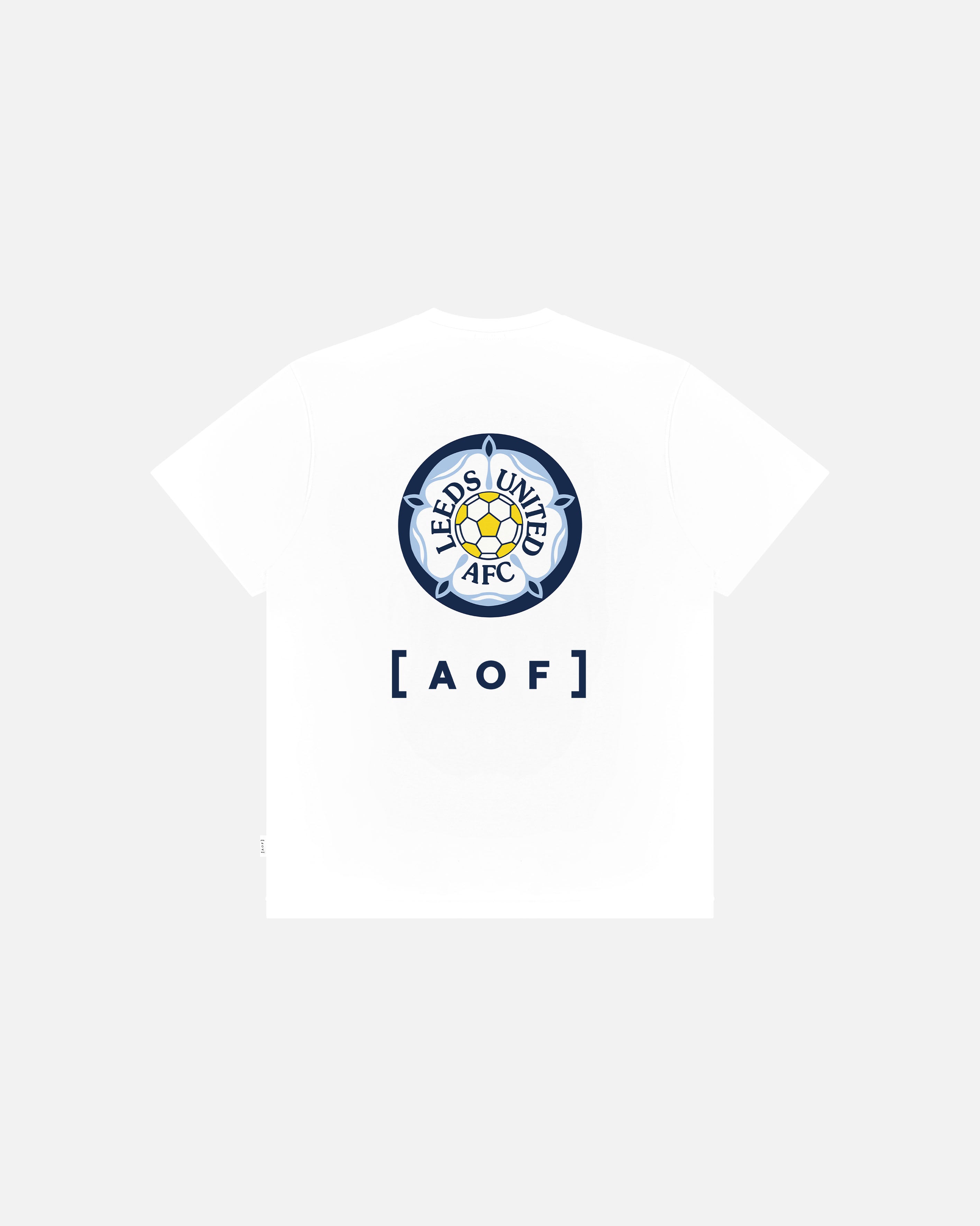 AOF x Leeds 90s Crest Tee | White Graphic T-shirt | Art of Football
